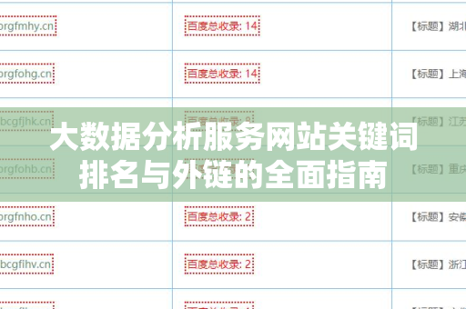大数据分析服务网站关键词排名与外链的全面指南