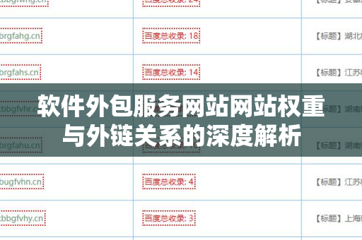 软件外包服务网站网站权重与外链关系的深度解析