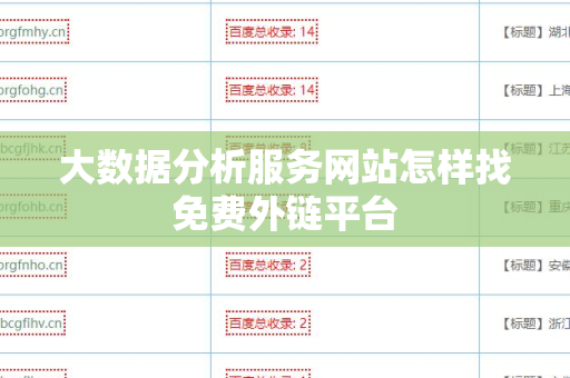 大数据分析服务网站怎样找免费外链平台