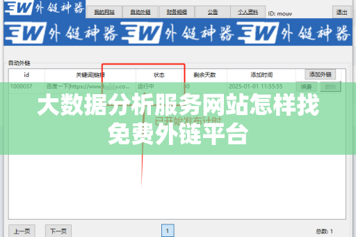 大数据分析服务网站怎样找免费外链平台