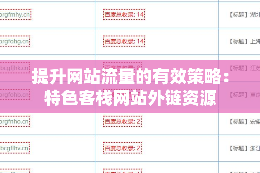 提升网站流量的有效策略：特色客栈网站外链资源