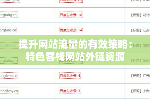 提升网站流量的有效策略：特色客栈网站外链资源