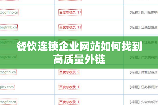 餐饮连锁企业网站如何找到高质量外链