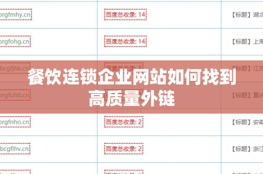 餐饮连锁企业网站如何找到高质量外链