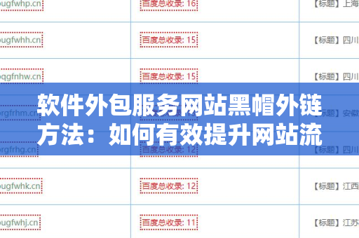 软件外包服务网站黑帽外链方法：如何有效提升网站流量？
