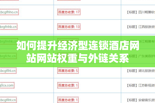 如何提升经济型连锁酒店网站网站权重与外链关系