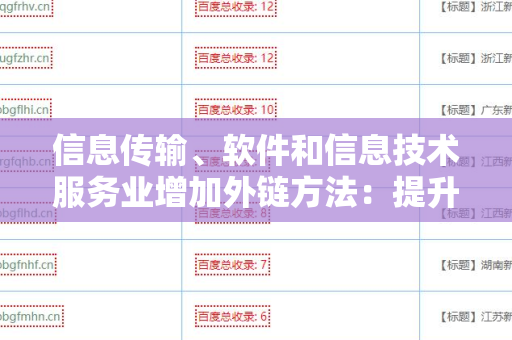 信息传输、软件和信息技术服务业增加外链方法：提升在线可见性的策略