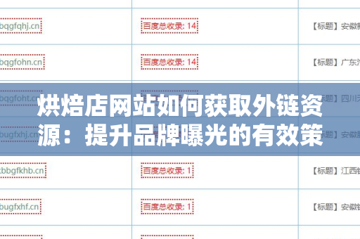 烘焙店网站如何获取外链资源：提升品牌曝光的有效策略