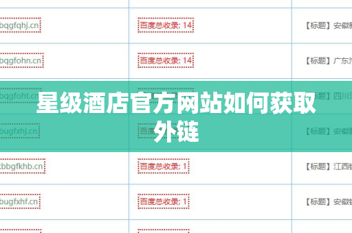 星级酒店官方网站如何获取外链