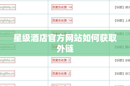 星级酒店官方网站如何获取外链