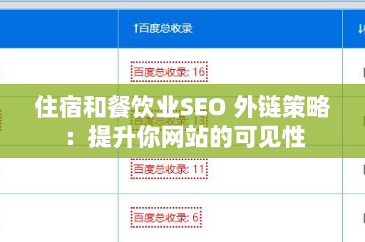住宿和餐饮业SEO 外链策略：提升你网站的可见性
