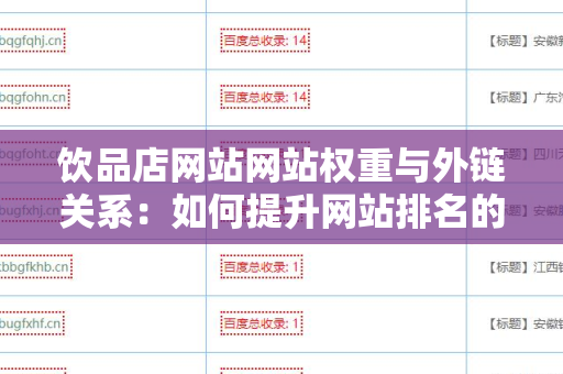 饮品店网站网站权重与外链关系：如何提升网站排名的关键因素