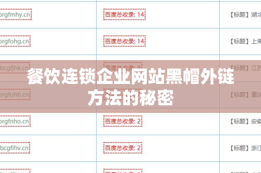 餐饮连锁企业网站黑帽外链方法的秘密