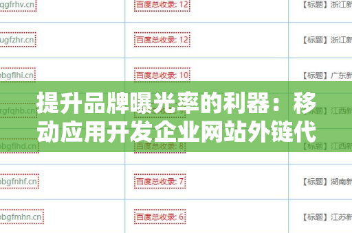 提升品牌曝光率的利器：移动应用开发企业网站外链代发服务