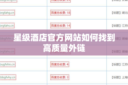 星级酒店官方网站如何找到高质量外链
