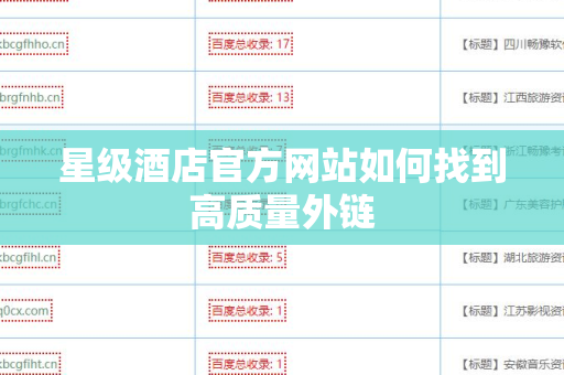 星级酒店官方网站如何找到高质量外链
