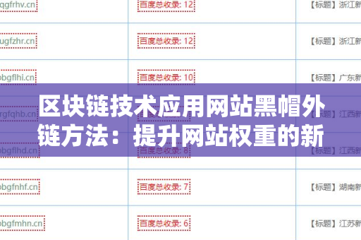 区块链技术应用网站黑帽外链方法：提升网站权重的新策略