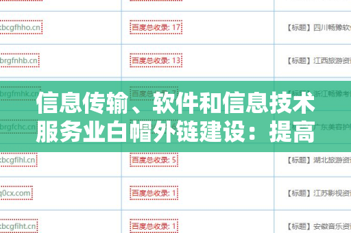 信息传输、软件和信息技术服务业白帽外链建设：提高网站排名的关键策略