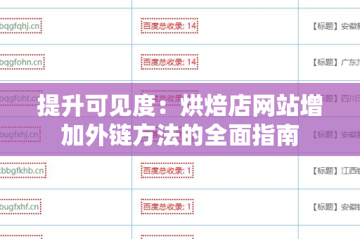 提升可见度：烘焙店网站增加外链方法的全面指南