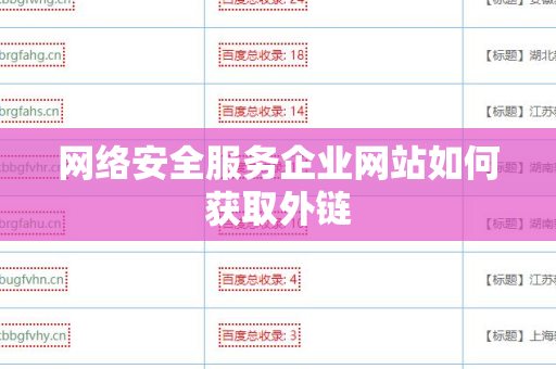 网络安全服务企业网站如何获取外链