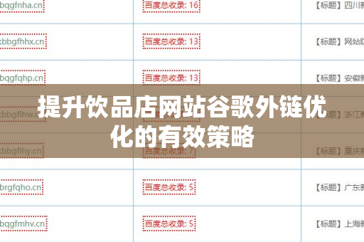 提升饮品店网站谷歌外链优化的有效策略