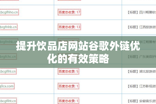 提升饮品店网站谷歌外链优化的有效策略