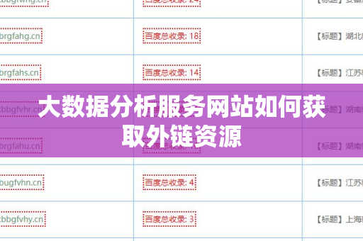 大数据分析服务网站如何获取外链资源