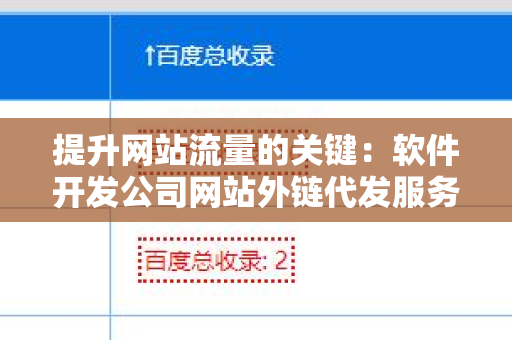 提升网站流量的关键：软件开发公司网站外链代发服务