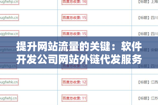 提升网站流量的关键：软件开发公司网站外链代发服务