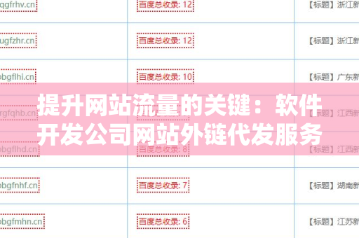 提升网站流量的关键：软件开发公司网站外链代发服务