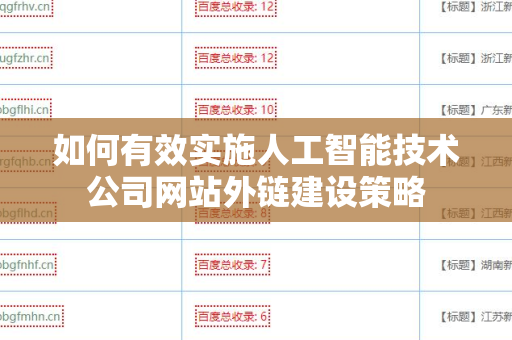 如何有效实施人工智能技术公司网站外链建设策略