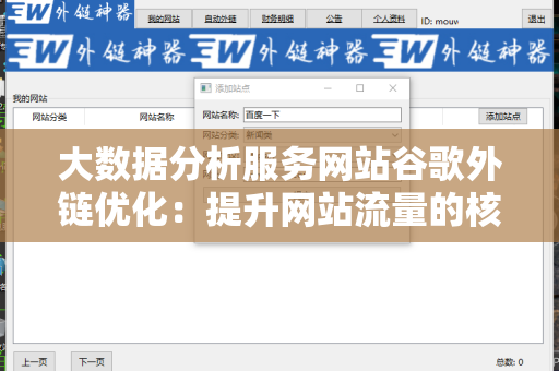 大数据分析服务网站谷歌外链优化：提升网站流量的核心策略