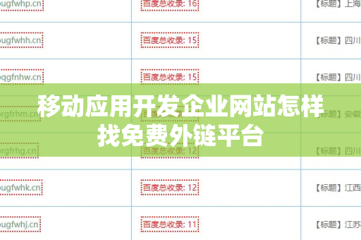 移动应用开发企业网站怎样找免费外链平台