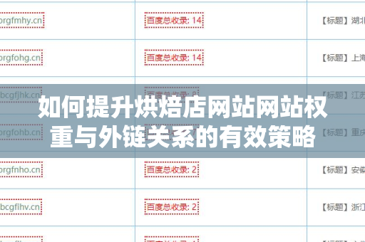 如何提升烘焙店网站网站权重与外链关系的有效策略