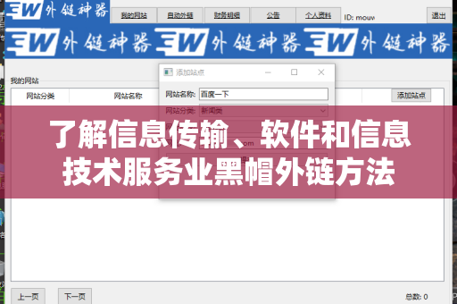了解信息传输、软件和信息技术服务业黑帽外链方法