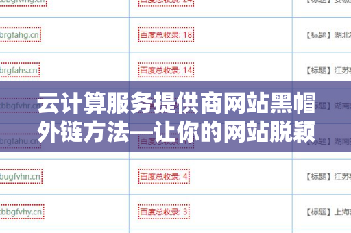 云计算服务提供商网站黑帽外链方法—让你的网站脱颖而出