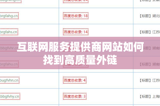 互联网服务提供商网站如何找到高质量外链