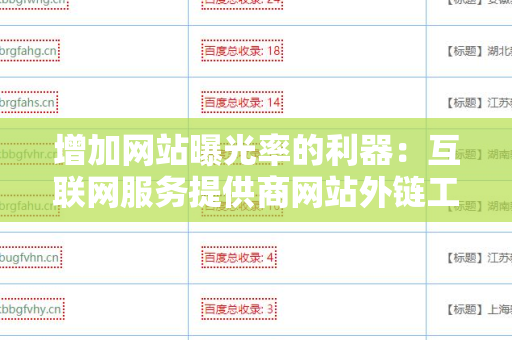 增加网站曝光率的利器：互联网服务提供商网站外链工具