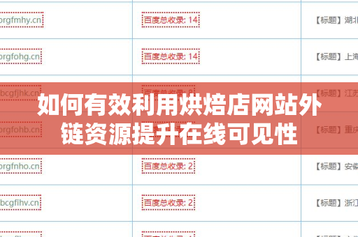 如何有效利用烘焙店网站外链资源提升在线可见性