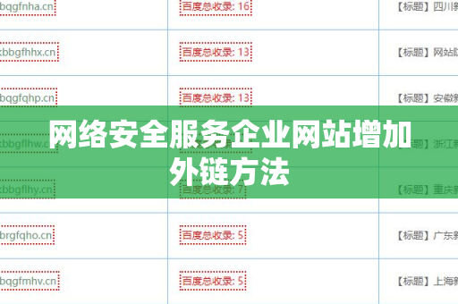 网络安全服务企业网站增加外链方法