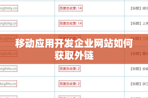 移动应用开发企业网站如何获取外链