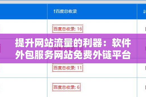 提升网站流量的利器：软件外包服务网站免费外链平台
