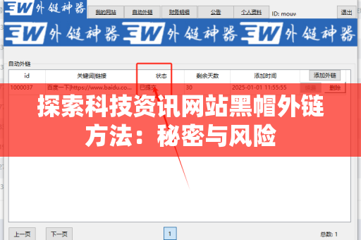 探索科技资讯网站黑帽外链方法：秘密与风险