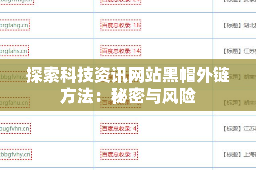 探索科技资讯网站黑帽外链方法：秘密与风险