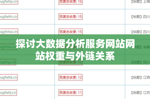 探讨大数据分析服务网站网站权重与外链关系