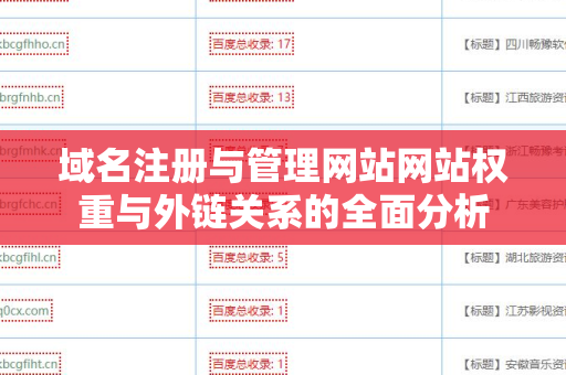 域名注册与管理网站网站权重与外链关系的全面分析