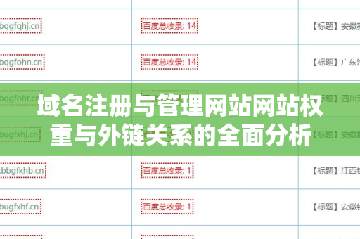 域名注册与管理网站网站权重与外链关系的全面分析
