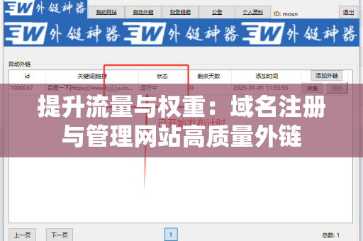 提升流量与权重：域名注册与管理网站高质量外链