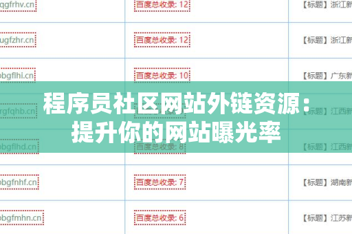 程序员社区网站外链资源：提升你的网站曝光率