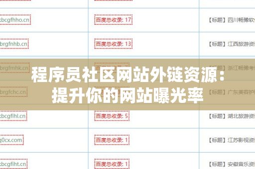 程序员社区网站外链资源：提升你的网站曝光率